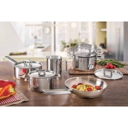 JOGO DE PANELAS ACO INOX COM FUNDO TRIPLO 6 PC TRAMONTINA