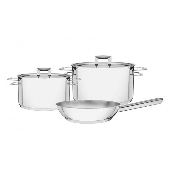 JOGO DE PANELAS ACO INOX COM FUNDO TRIPLO 3 PC TRAMONTINA