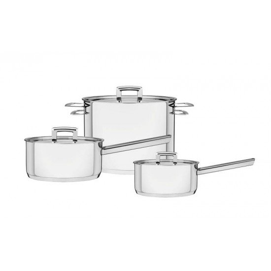 JOGO DE PANELAS ACO INOX COM FUNDO TRIPLO 3 PC TRAMONTINA