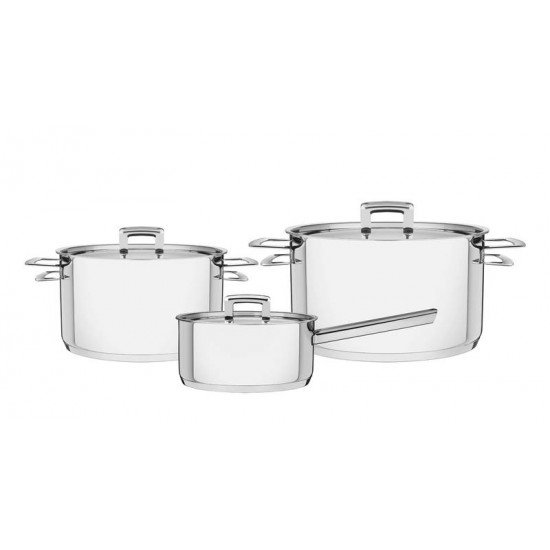 JOGO DE PANELAS ACO INOX COM FUNDO TRIPLO 3 PC TRAMONTINA