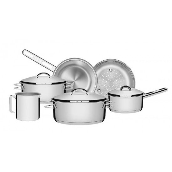 JOGO DE PANELAS EM ACO INOX FUNDO TRIPLO 6 PECAS TRAMONTINA