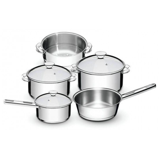 JOGO DE PANELAS SOLAR EM ACO INOX FUNDO TRIPLO 5 PECAS TRAMONTINA