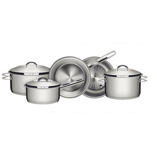 JOGO DE PANELAS ACO INOX COM FUNDO TRIPLO 5 PC TRAMONTINA