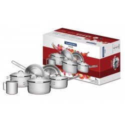 JOGO DE PANELAS ACO INOX COM FUNDO TRIPLO 6 PC TRAMONTINA