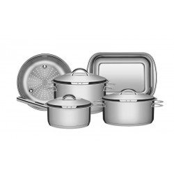 JOGO DE PANELAS ACO INOX COM FUNDO TRIPLO 5 PC TRAMONTINA