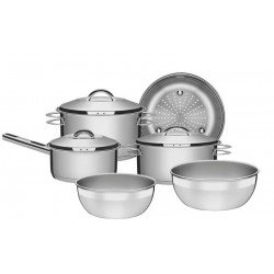 JOGO DE PANELAS ACO INOX COM FUNDO TRIPLO 6 PC TRAMONTINA