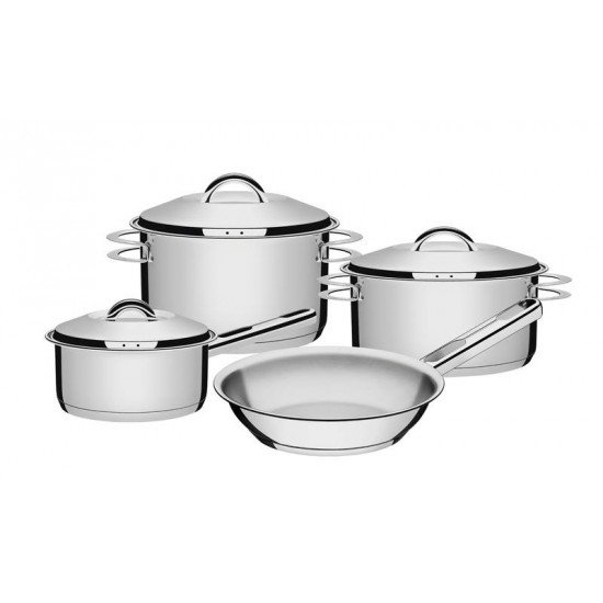 JOGO DE PANELAS ACO INOX COM FUNDO TRIPLO 4 PC TRAMONTINA