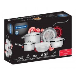 JOGO DE PANELAS ACO INOX COM FUNDO TRIPLO 5 PC TRAMONTINA