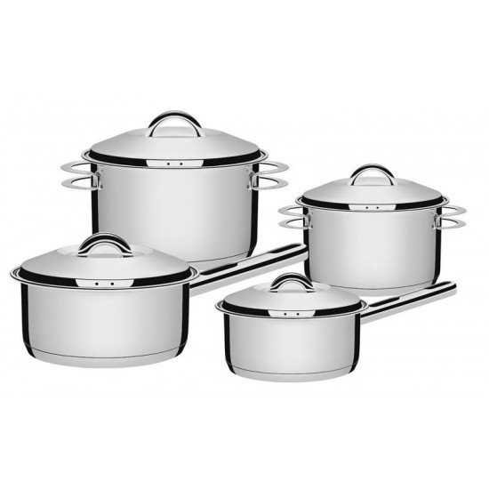 JOGO DE PANELAS SOLAR EM ACO INOX COM FUNDO TRIPLO 4 PECAS TRAMONTINA