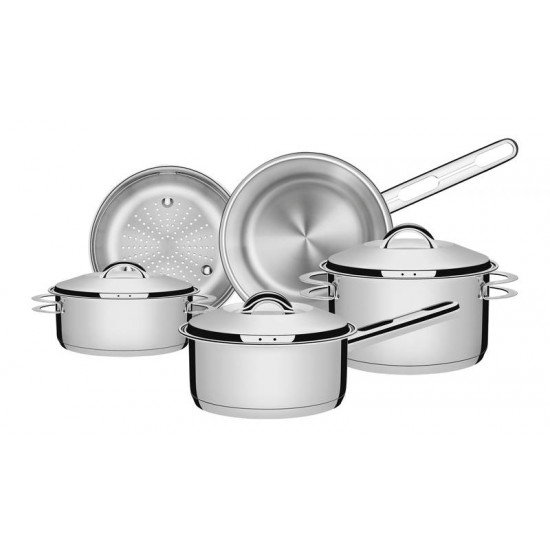 JOGO DE PANELAS ACO INOX COM FUNDO TRIPLO 5 PC TRAMONTINA