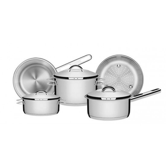JOGO DE PANELAS ACO INOX COM FUNDO TRIPLO 5 PC TRAMONTINA