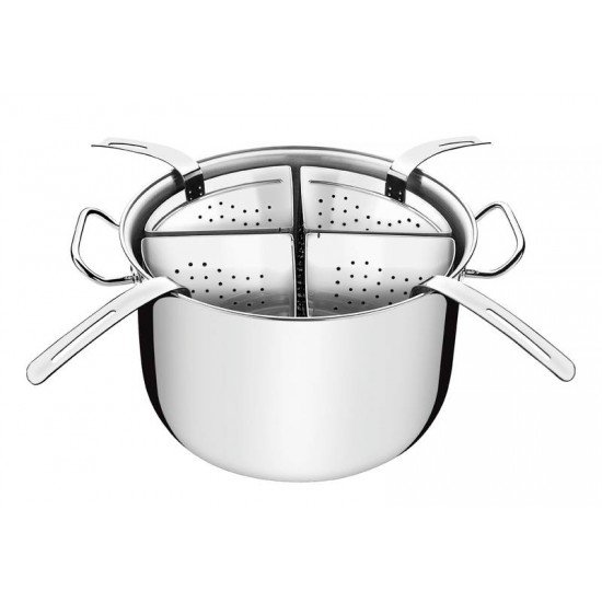 COZI-PASTA PROFESSIONAL EM ACO INOX COM 4 DIVISORIAS 30 CM 13,5 L TRAMONTINA