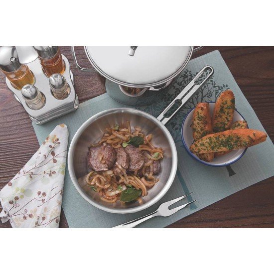 JOGO DE PANELAS ALLEGRA EM ACO INOX COM FUNDO TRIPLO E TAMPAS DE INOX 4 PECAS TRAMONTINA