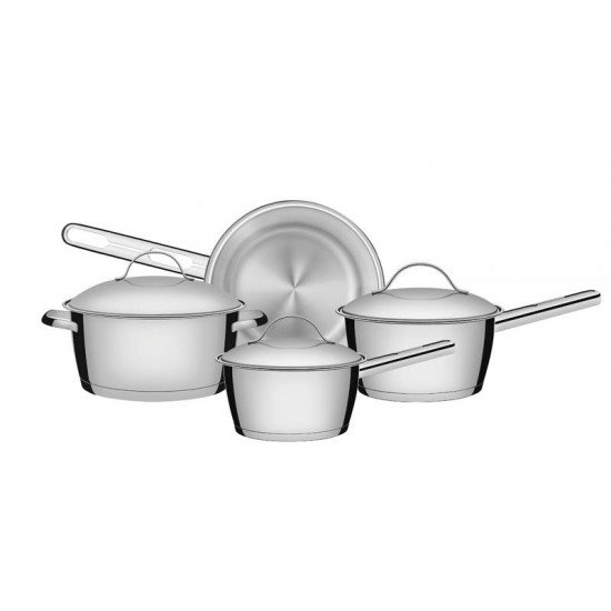 JOGO DE PANELAS ALLEGRA EM ACO INOX COM FUNDO TRIPLO 4 PC TRAMONTINA