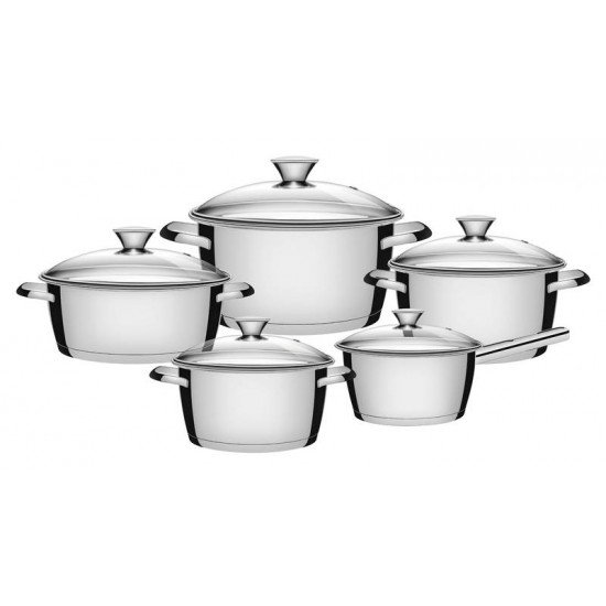 JOGO DE PANELAS ALLEGRA EM ACO INOX COM FUNDO TRIPLO 5 PECAS TRAMONTINA