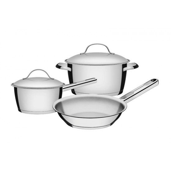 JOGO DE PANELAS ACO INOX COM FUNDO TRIPLO 3 PC TRAMONTINA