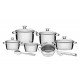 JOGO DE PANELAS ACO INOX 8 PC TRAMONTINA