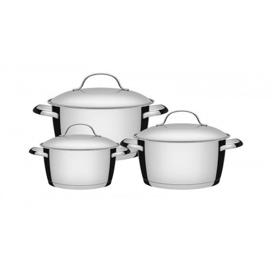 JOGO DE PANELAS ACO INOX COM FUNDO TRIPLO 3 PC TRAMONTINA