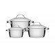 JOGO DE PANELAS ACO INOX COM FUNDO TRIPLO 3 PC TRAMONTINA