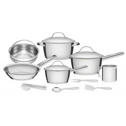 JOGO DE PANELAS ACO INOX COM FUNDO TRIPLO 10 PC TRAMONTINA