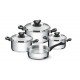 JOGO DE PANELAS ACO INOX COM FUNDO TRIPLO 4 PC TRAMONTINA