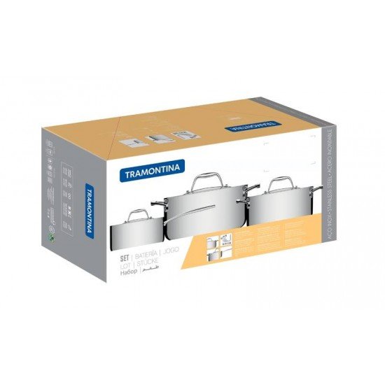 JOGO DE PANELAS ACO INOX 5 PC TRAMONTINA