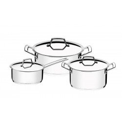 JOGO DE PANELAS ACO INOX COM FUNDO TRIPLO 3 PC TRAMONTINA