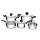 JOGO DE PANELAS ACO INOX COM FUNDO TRIPLO 5 PC TRAMONTINA