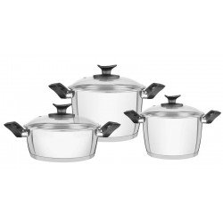 JOGO DE PANELAS ACO INOX COM FUNDO TRIPLO 3 PC TRAMONTINA