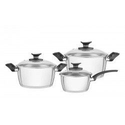 JOGO DE PANELAS ACO INOX COM FUNDO TRIPLO 3 PC TRAMONTINA