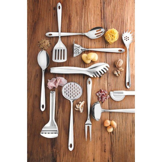 JOGO DE UTENSÍLIOS TRAMONTINA UTILITY EM AÇO INOX COM SUPORTE DE PAREDE ACABAMENTO BRILHO 5 PEÇAS