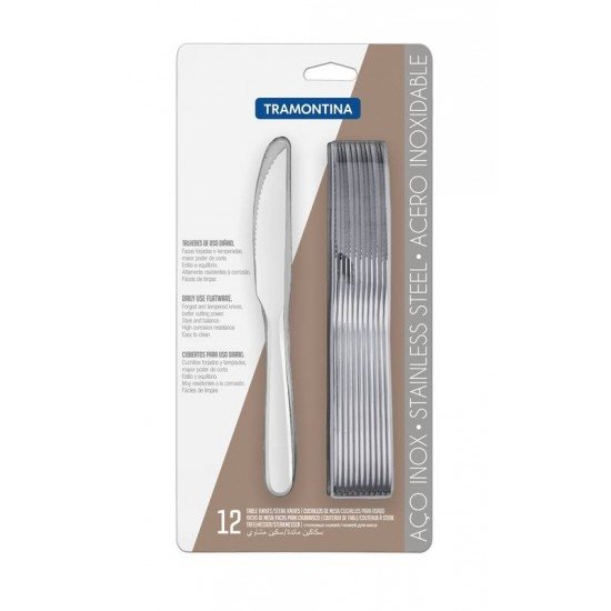 CONJUNTO DE FACAS PARA CHURRASCO ACO INOX 12 PC TRAMONTINA