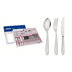 FAQUEIRO TRAMONTINA LAGUNA EM AÇO INOX COM FACAS PARA CHURRASCO ACABAMENTO EM BRILHO 38 PEÇAS