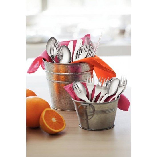 FAQUEIRO TRAMONTINA LAGUNA EM AÇO INOX COM FACAS DE MESA ACABAMENTO EM BRILHO COM DETALHES NO CABO 60 PEÇAS