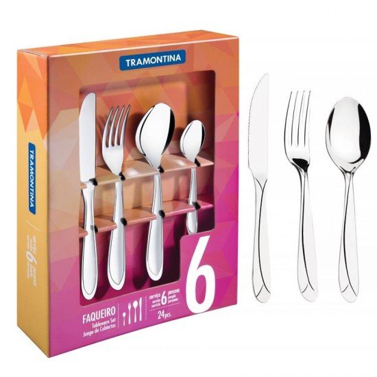 FAQUEIRO ACO INOX 24 PC TRAMONTINA