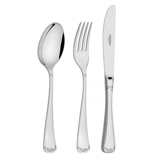 FAQUEIRO SEVILHA EM ACO INOX DETALHE ALTO RELEVO SEM ESTOJO 101 PECAS TRAMONTINA