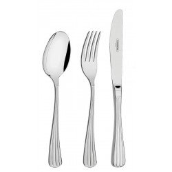 FAQUEIRO VIENA EM ACO INOX COM FACAS DE MESA DETALHE ALTO RELEVO SEM ESTOJO 101 PECAS TRAMONTINA