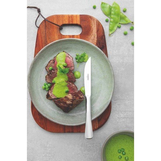 FAQUEIRO TRAMONTINA MÔNACO EM AÇO INOX COM FACAS PARA CHURRASCO FORJADAS 6MM ACABAMENTO ALTO BRILHO 72 PEÇAS