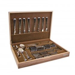 FAQUEIRO ACO INOX COM ESTOJO DE MADEIRA 44 PC TRAMONTINA