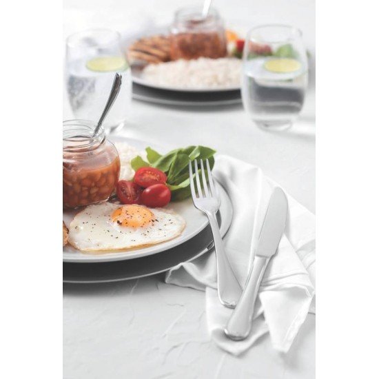 FAQUEIRO TRAMONTINA VICENZA EM AÇO INOX COM FACAS DE MESA FORJADAS ACABAMENTO ALTO BRILHO COM DETALHES NO CABO E ESTOJO DE MADEIRA 76 PEÇAS