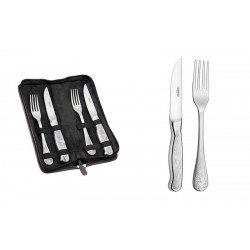 JOGO PARA CHURRASCO CLASSIC EM ACO INOX ESTOJO CABO DESENHOS EM ALTO RELEVO 4 PECAS TRAMONTINA