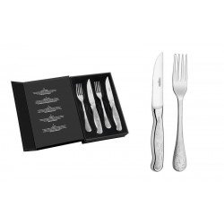 JOGO PARA CHURRASCO CLASSIC EM ACO INOX ESTOJO CABO DESENHOS EM ALTO RELEVO 4 PECAS TRAMONTINA