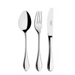 FAQUEIRO ITALY EM ACO INOX COM FACAS DE MESA ACABAMENTO ALTO BRILHO SEM ESTOJO 101 PECAS TRAMONTINA