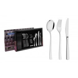 FAQUEIRO BERLIN BRILHO EM ACO INOX FACAS DE MESA FORJADAS ACABAMENTO ALTO BRILHO 24 PECAS TRAMONTINA