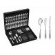 FAQUEIRO ACO INOX COM FACA DE MESA E ESTOJO DE MADEIRA 101 PC TRAMONTINA