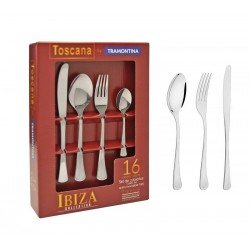 FAQUEIRO ACO INOX COM FACA DE MESA 24 PC TRAMONTINA