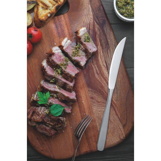 FAQUEIRO TRAMONTINA COSMOS  EM AÇO INOX COM FACAS PARA CHURRASCO ACABAMENTO EM BRILHO COM DETALHES NO CABO 42 PEÇAS