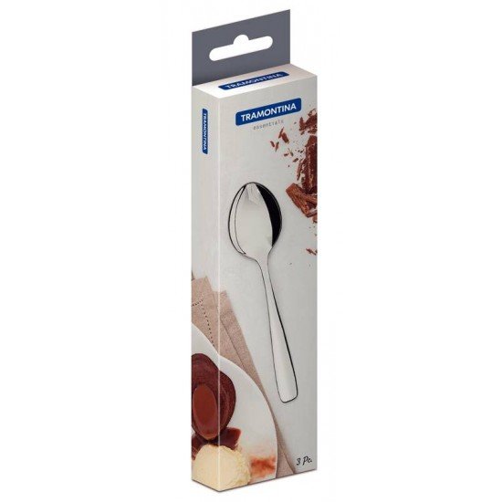CONJUNTO DE COLHERES PARA SOBREMESA TRAMONTINA AMAZONAS EM AÇO INOX 3 PEÇAS