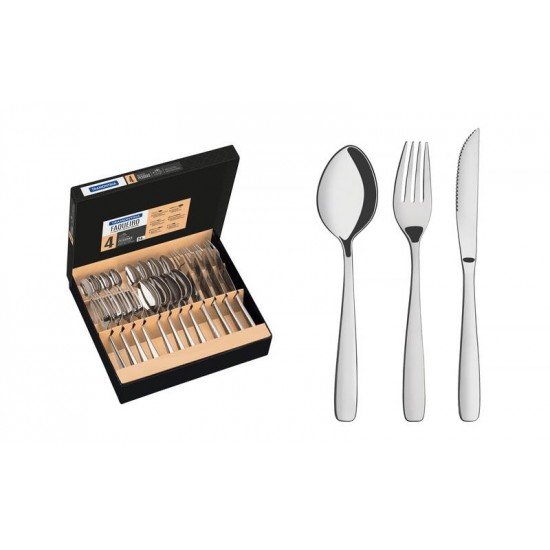 FAQUEIRO AMAZONAS EM ACO INOX COM FACAS PARA CHURRASCO ACABAMENTO BRILHO 24 PECAS TRAMONTINA