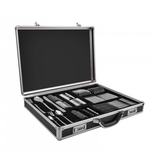 FAQUEIRO AMAZONAS EM ACO INOX COM FACAS DE MESA ACABAMENTO BRILHO 72 PECAS TRAMONTINA